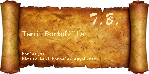 Tani Borbála névjegykártya